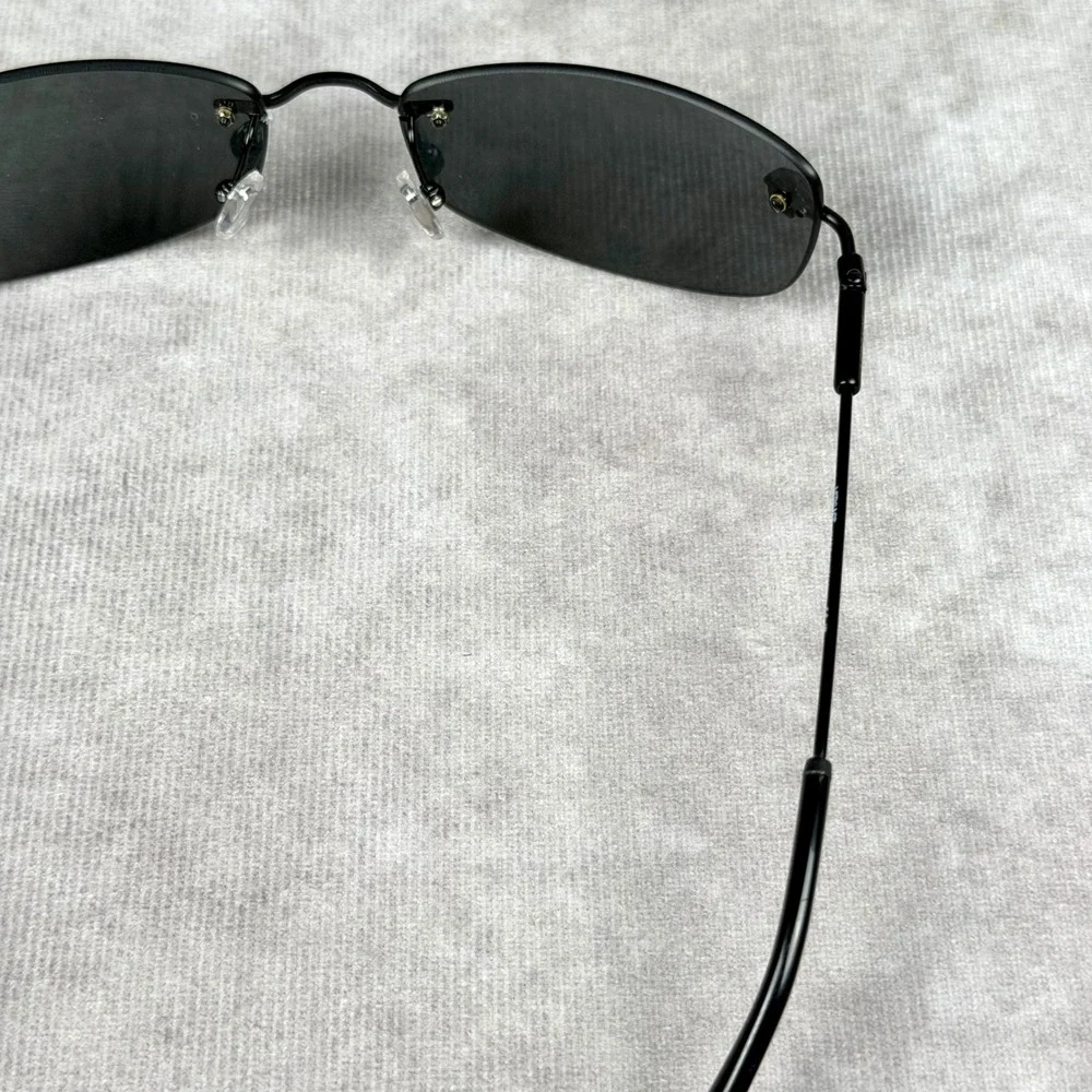 Versace MOD 2279 Black Rimless Sunglasses Grey Lens Italy 60 18 135 NEW